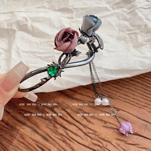 High-end ancient style hairpin back of the head clip head ornament - Picture 4 of 6